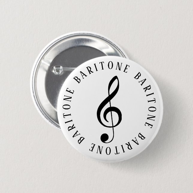 Baritone Singer Treble Clef Button (Front & Back)