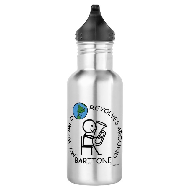 Baritone - World Revolves Around Stainless Steel Water Bottle (Right)