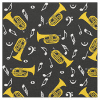 Baritones Bass Clef Music Notes Fabric