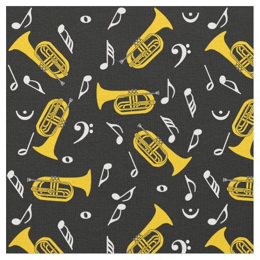 Baritones Bass Clef Music Notes Fabric