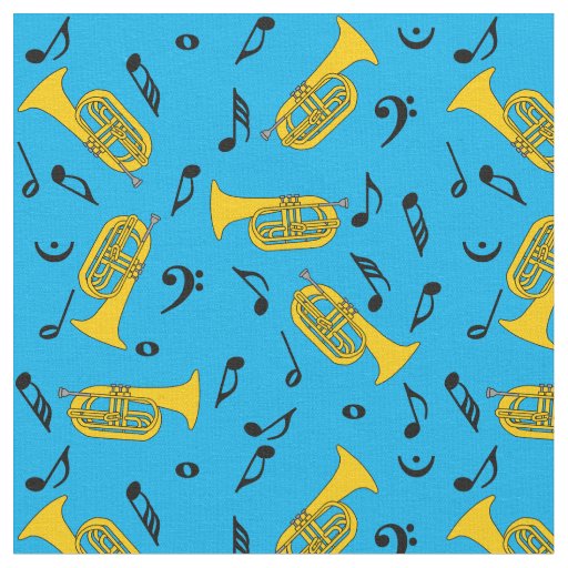 Baritones Bass Clef Music Notes Fabric