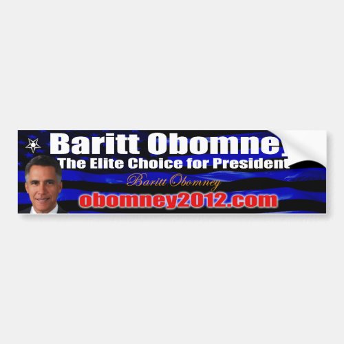 Baritt Obomney For President 2012 Bumpersticker Bumper Sticker