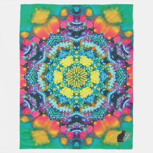 Barium Kaleidoscope Fleece Blanket