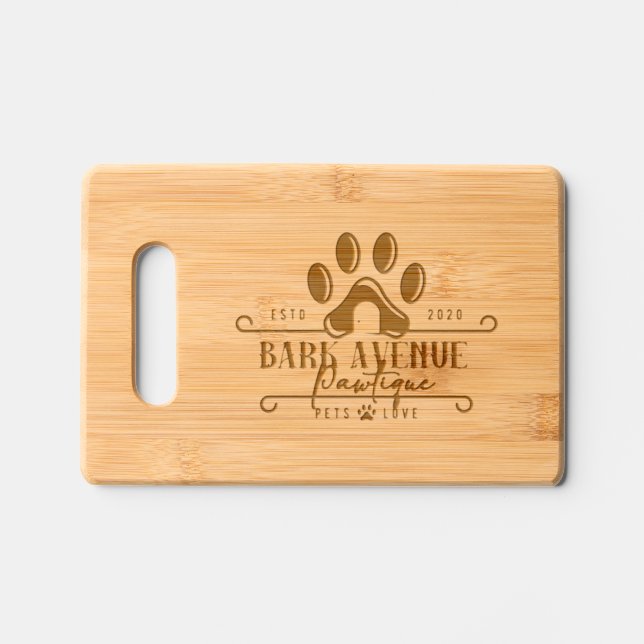 BARK AVENUE PAWTIQUE [logo 2] Engraved Cutting Board (Front)