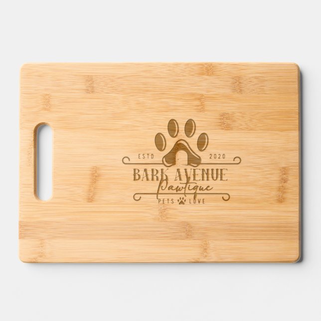 BARK AVENUE PAWTIQUE [logo 2] Engraved Cutting Board (Front)