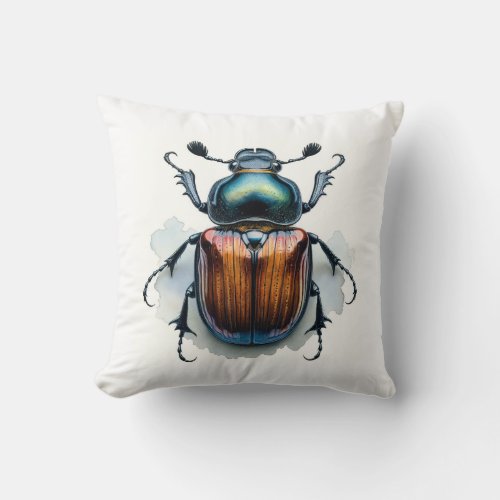 Bark Beetle Vista IREF907 _ Watercolor Throw Pillow