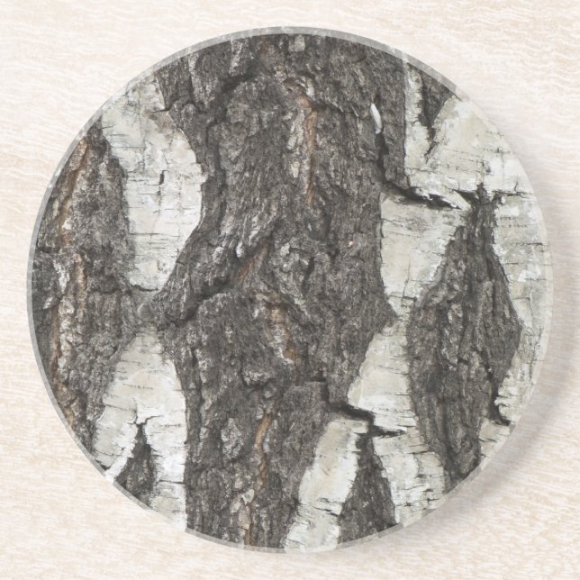 Bark Birch Wood Drink Coaster (Front)