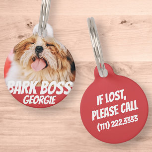 Bark Boss Pet Dog Photo Modern Cool Simple Pet ID Tag