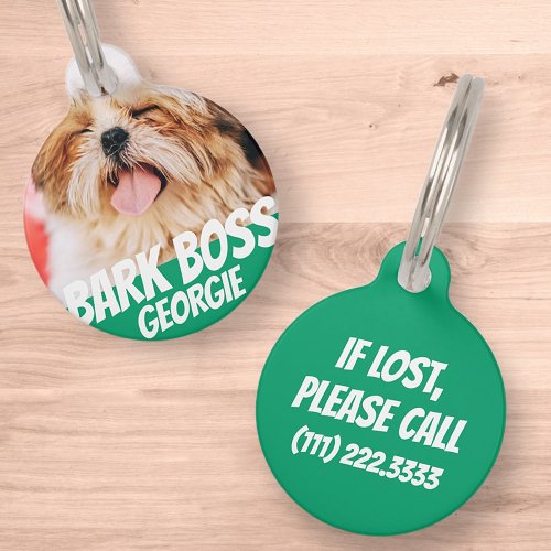 Bark Boss Pet Dog Photo Modern Cool Simple Pet ID Tag