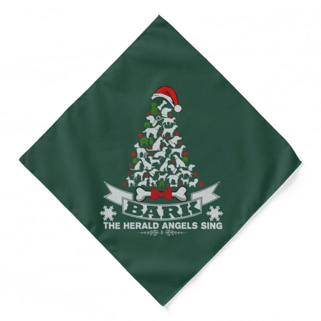 Bark Christmas Dog Novelty T-Shirt Bandana (Front)