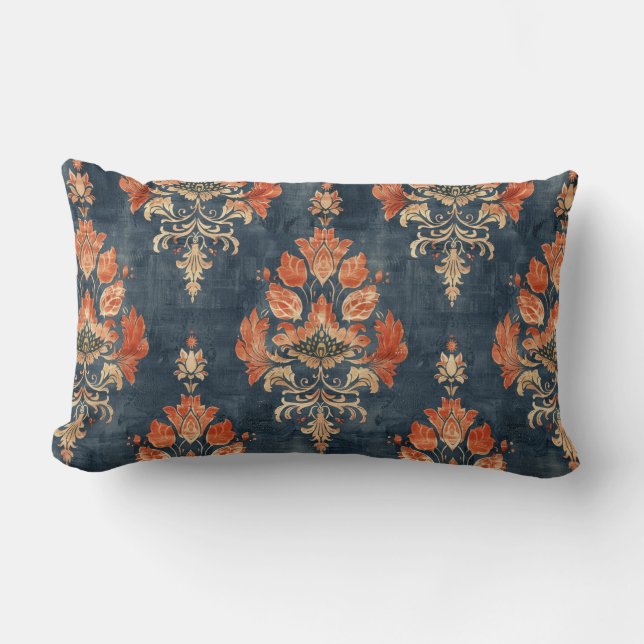 Bark Cloth Textile Pattern (1940s) Lumbar Pillow (Front)