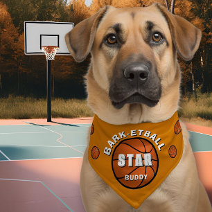 Bark-etball Star Basketball Ball Dog Name Pet Bandana Collar