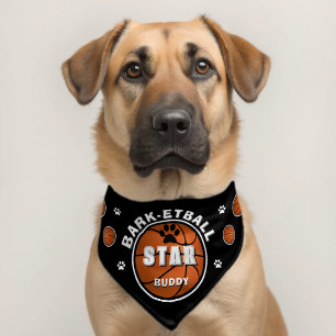 Bark-etball Star Basketball Ball Dog Name Pet Bandana Collar
