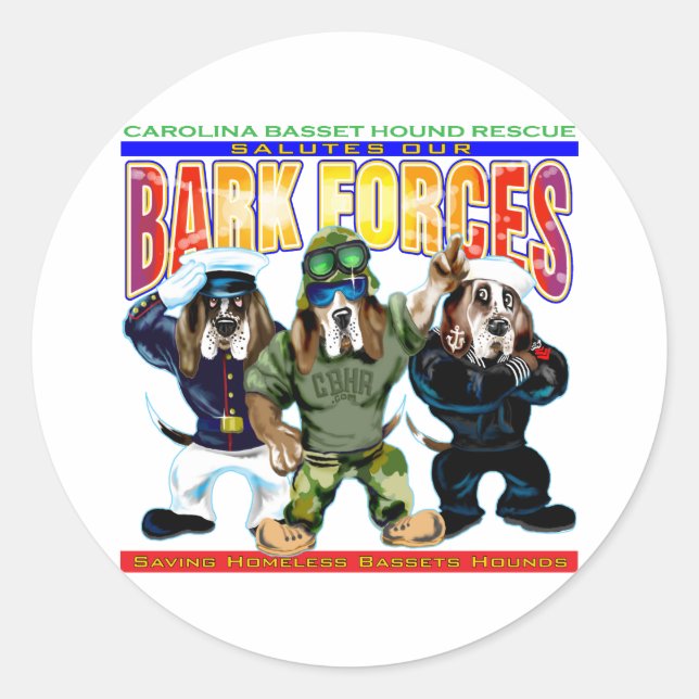 Bark Forces Classic Round Sticker (Front)