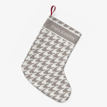 Bark Greige Houndstooth Family Name
