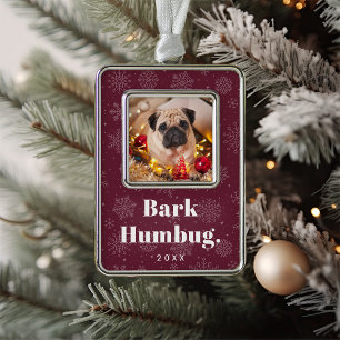 Bark Humbug   Custom Pet Dog Photo Christmas Ornament
