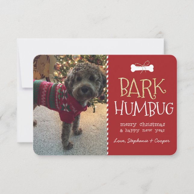 Bark Humbug Dog Christmas Card (Front)