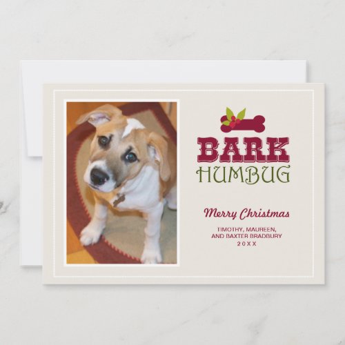 BARK HUMBUG  Dog Holiday PhotoCard
