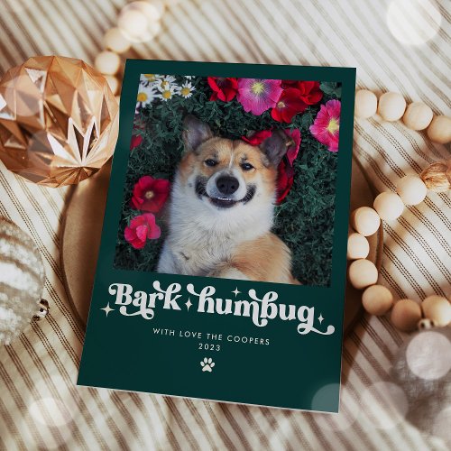 Bark Humbug Dog Photo Funny Christmas Holiday Card