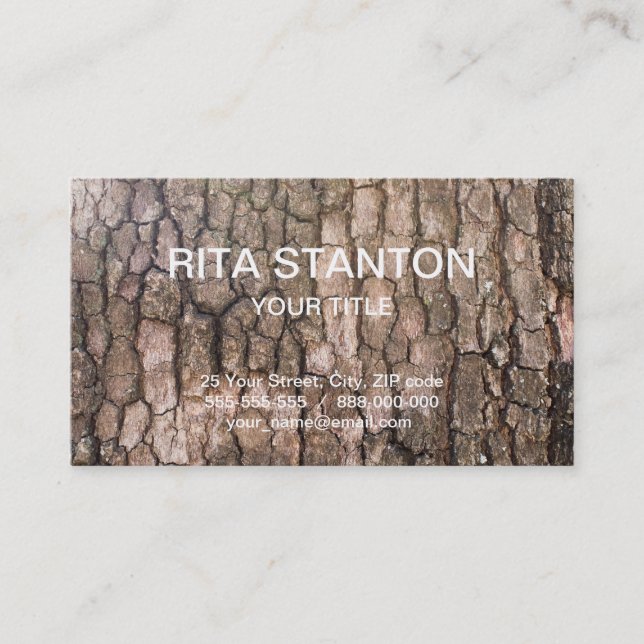Bark of plane tree business card (Front)