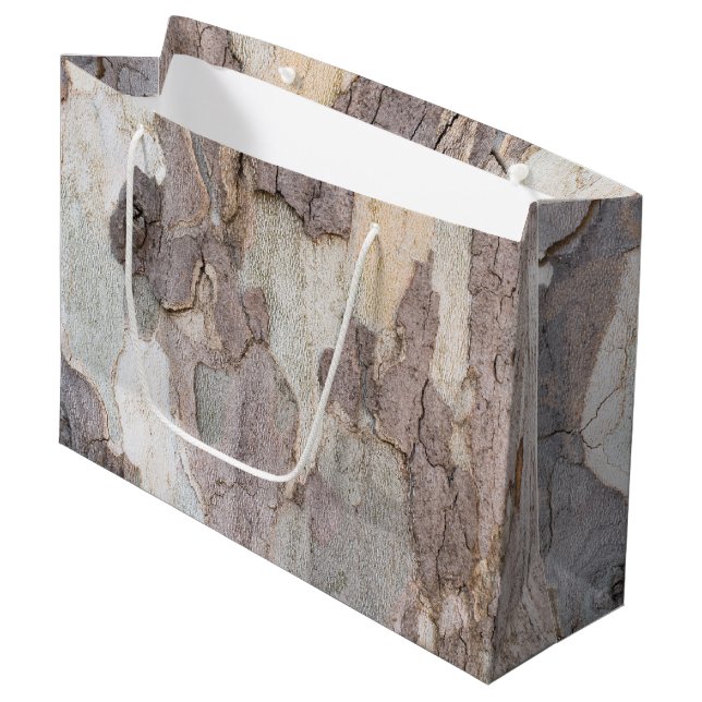 Bark of plane tree large gift bag (Front Angled)