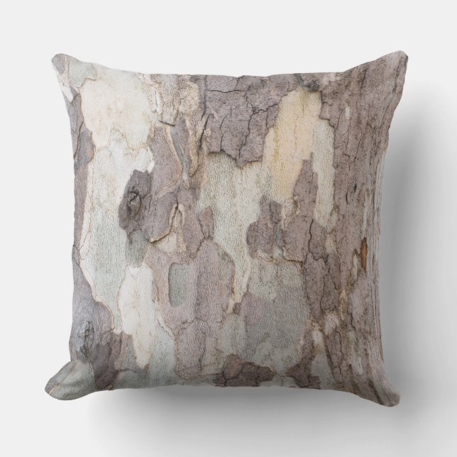 Bark of plane tree throw pillow (Front)