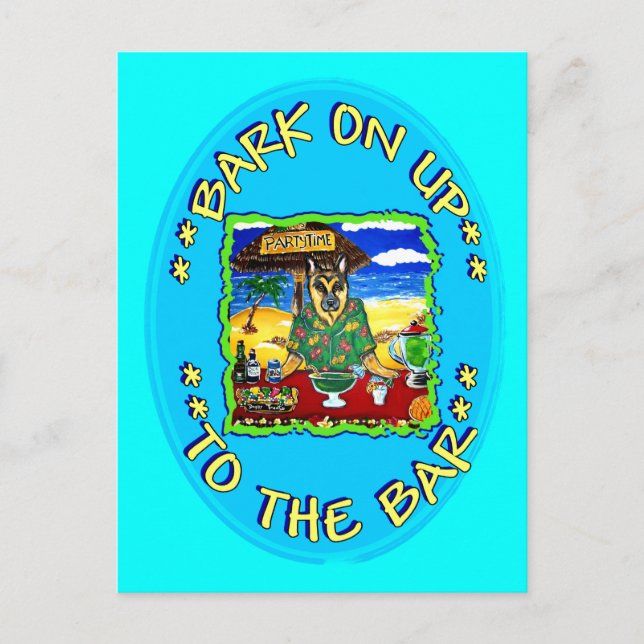 BARK ON UP TO THE BAR POSTCARD (Front)