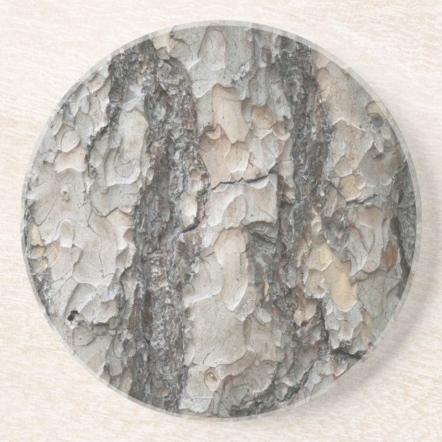 Bark Pine Wood Sandstone Coaster (Front)