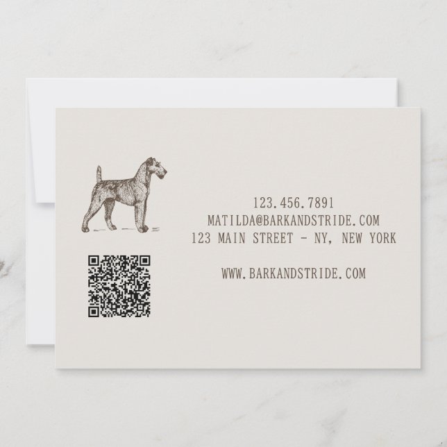 Bark & Stride Dog Walking Business QR Code  Invitation (Back)