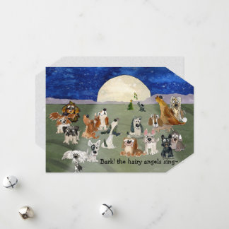 Bark the Hairy Angels Sing Dogs Xmas Card Gift Tag