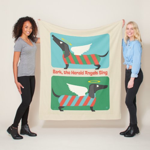 Bark The Herald Angels Sing Fleece Blanket