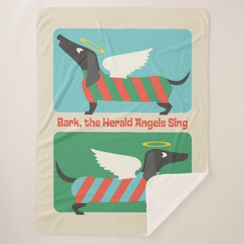 Bark The Herald Angels Sing Sherpa Blanket