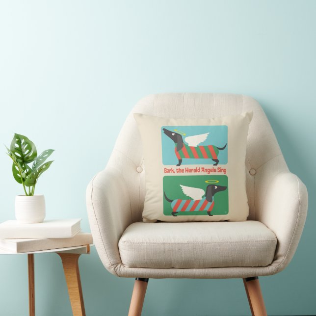Bark, The Herald Angels Sing Throw Pillow (Chair)