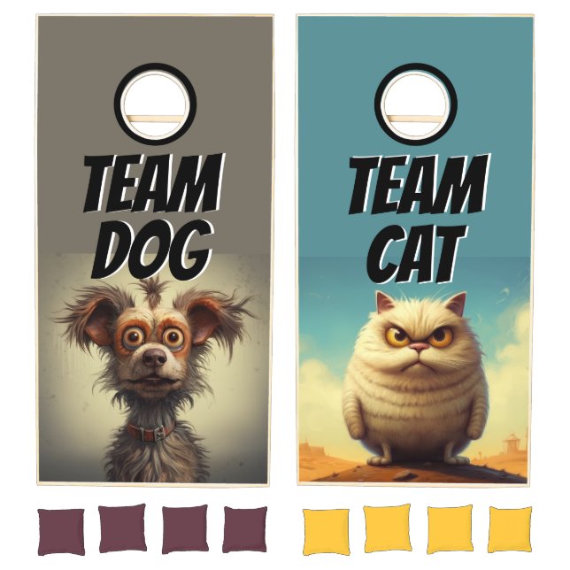 Bark vs Hiss: Ultimate Dog Vs Cat Cornhole Set (Set)