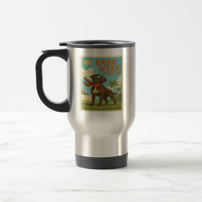 Bark Week Begins: Retro Flight Edition Travel Mug (Left)