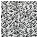Barkcloth Style Pattern - Black on White Fabric