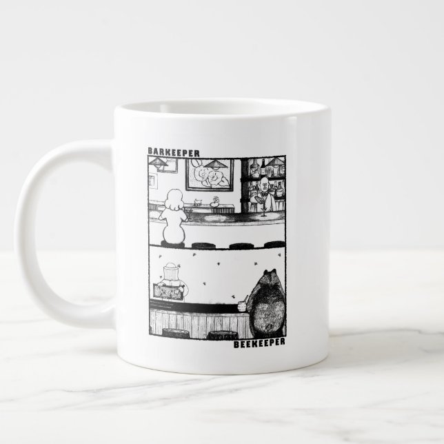 Barkeeper and Beekeeper Giant Coffee Mug (Left)