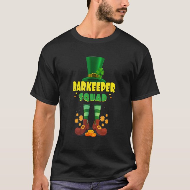 Barkeeper Squad  Funny Irish St Patrick Day T-Shirt (Front)