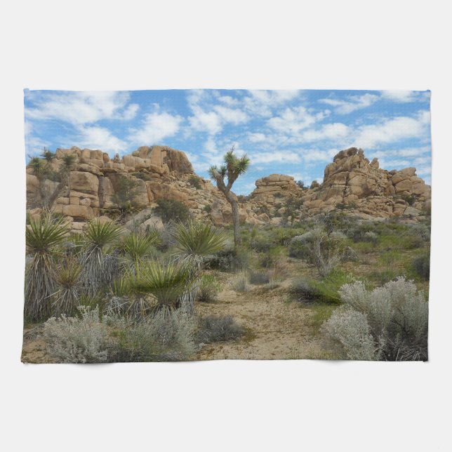 Barker Dam Loop Trail at Joshua Tree National Park Kitchen Towel (Horizontal)