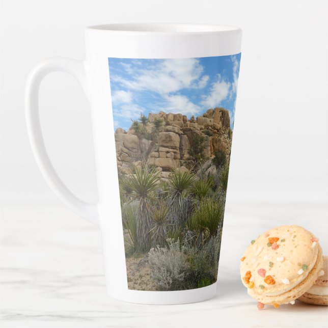 Barker Dam Loop Trail at Joshua Tree National Park Latte Mug (In Situ)