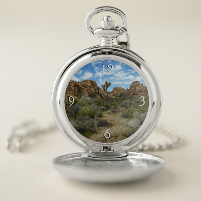 Barker Dam Loop Trail at Joshua Tree National Park Pocket Watch (Inside)
