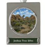 Barker Dam Loop Trail at Joshua Tree National Park Silver Plated Banner Ornament
