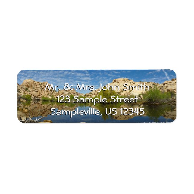 Barker Dam Reflection at Joshua Tree II Label (Front)