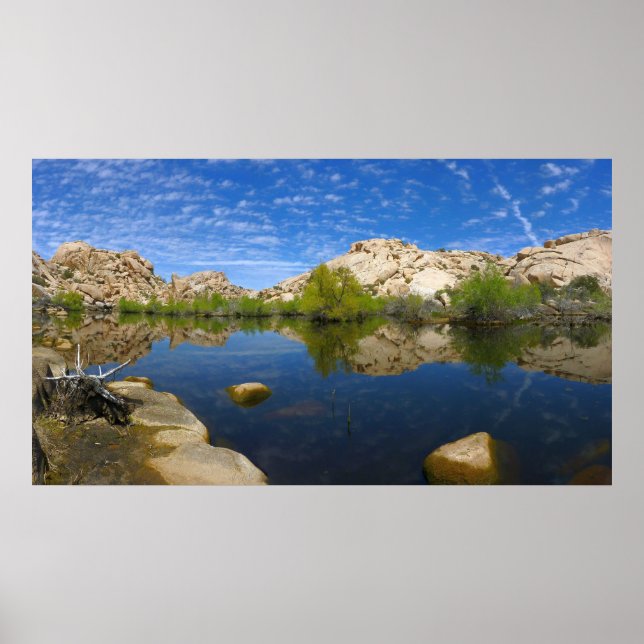 Barker Dam Reflection at Joshua Tree II Poster (Front)