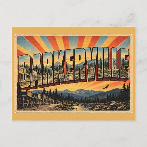 Barkerville BC Gold Rush Town Forest Art Postcard