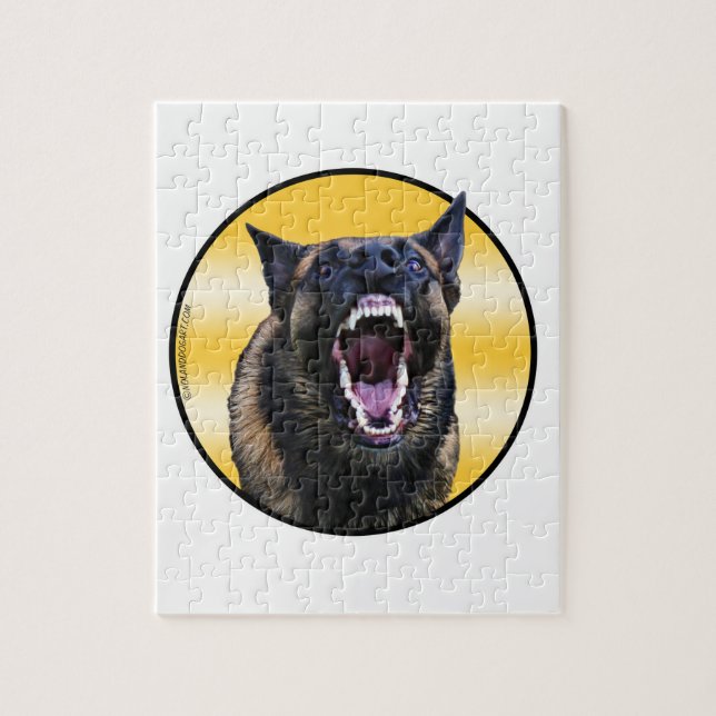 Barking Belgian Malinois "Maligator" Jigsaw Puzzle (Vertical)