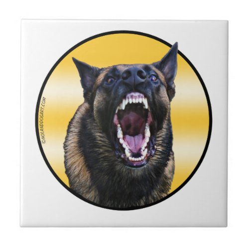 Barking Belgian Malinois Maligator Tile