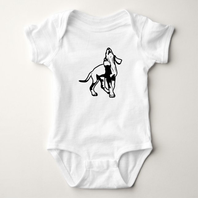 Barking Coonhound Puppy Baby Bodysuit (Front)