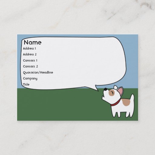 Customizable Barking Dog - Chubby Business Card