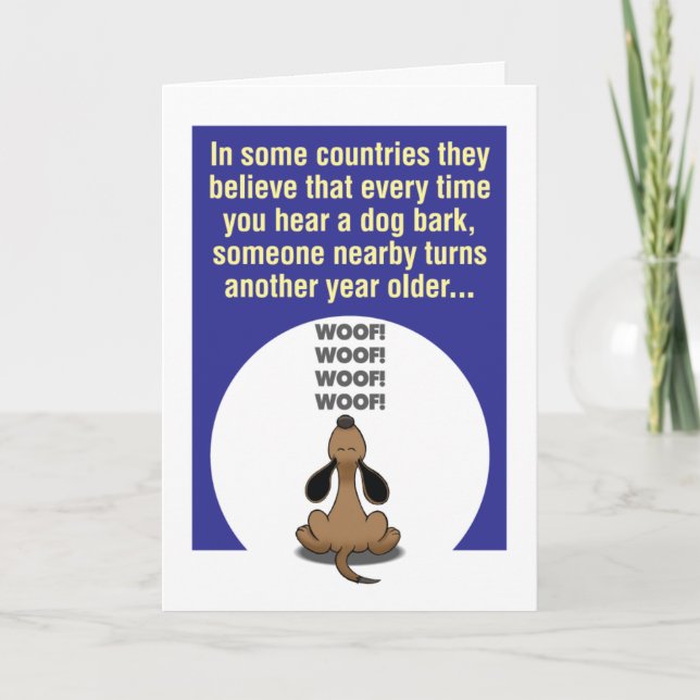 Barking Dog Humorous Birthday Card (Front)